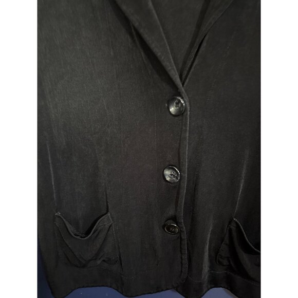 Chicos Travelers Black Button-Up Cardigan Jacket With Pockets XL - Picture 2 of 5